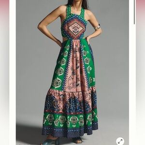 Farm Rio x Anthropologie Maxi Open- Back Dress